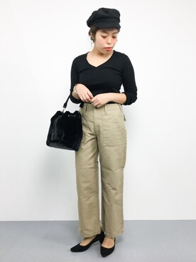 「Casselini（キャセリーニ）のアイテム（キャスケット）」を使った、ぽんさん（レディース・158cm）の秋コーディネート