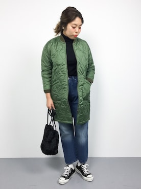 「LAVENHAM（ラベンハム）のアイテム（その他アウター）」を使った、ぽんさん（レディース・158cm）の秋コーディネート