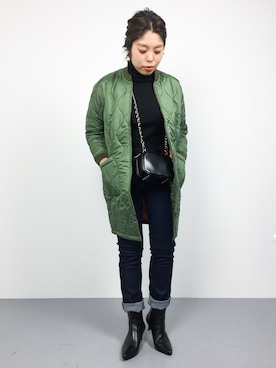 「LAVENHAM（ラベンハム）のアイテム（その他アウター）」を使った、ぽんさん（レディース・158cm）の秋コーディネート