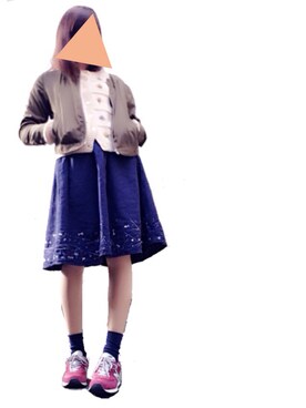 「RETRO GIRL（レトロガール）のアイテム（ミリタリージャケット）」を使った、ah◡̈さん（レディース・157cm）の冬コーディネート
