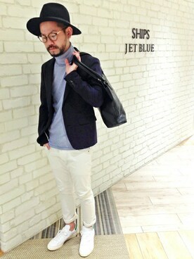 「SHIPS JET BLUE（シップスジェットブルー）のアイテム（その他アウター）」を使った、西川さん（メンズ・174cm）の冬コーディネート