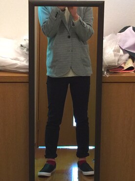 「Right-on（ライトオン）のアイテム（テーラードジャケット）」を使った、wakaさん（メンズ・174cm）の冬コーディネート