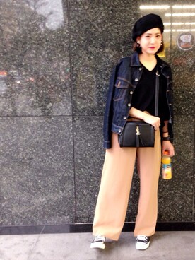 「OZOC（オゾック）のアイテム（帽子）」を使った、AIKAさん（レディース・158cm）の春コーディネート