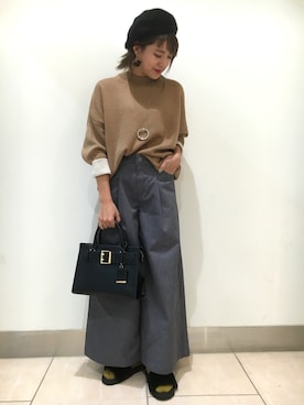「JEANASIS（ジーナシス）のアイテム（チノパンツ）」を使った、AIKAさん（レディース・158cm）の秋コーディネート