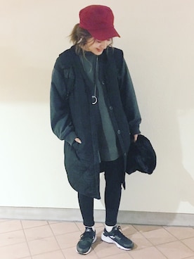 「JEANASIS（ジーナシス）のDENIMシルキースキニーパンツ/715842 （デニムパンツ）」を使った、AIKAさん（レディース・158cm）の冬コーディネート