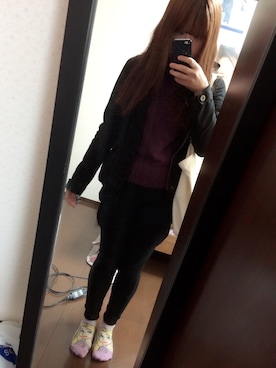 「エコバッグ」｜「アイテム（ナイロンジャケット）」を使った、せいるんさん（レディース・156cm）の冬コーディネート