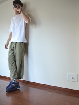 「アイテム（サンダル、ブルー系）」を使った、たろう＊＊さん（メンズ・176cm）の秋コーディネート