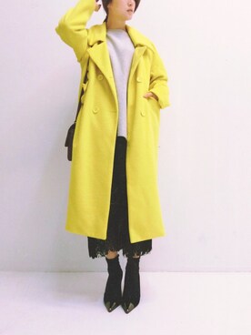 「yellow」｜朱綺綺さん（レディース・162cm）の冬コーディネート