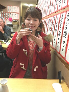 「chocol raffine robe（ショコラフィネローブ）のアイテム（ダッフルコート）」を使った、kahi さん（レディース・166cm）の春コーディネート