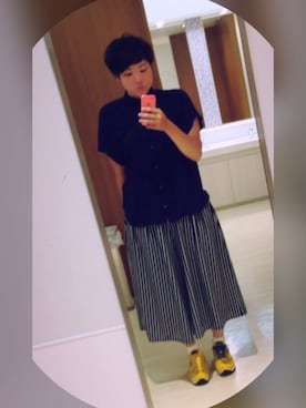 「B.L.U.E（ビーエルユーイー）のアイテム（パンツ）」を使った、うーりさん（レディース・169cm）の夏コーディネート