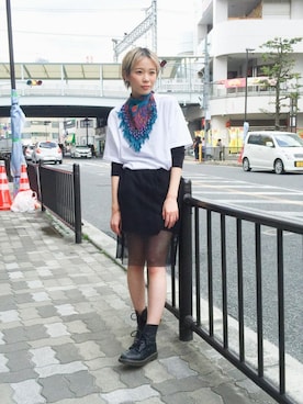 「ICHIMI（イチミ）のアイテム」を使った、森山保奈美さん（レディース・154cm）の春コーディネート