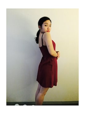 「red」｜「アイテム（チュニック）」を使った、ABさん（レディース・160cm）の夏コーディネート