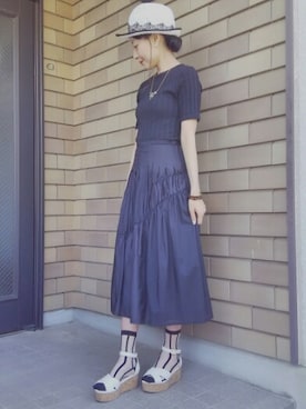 「misaharada（ミサハラダ）のアイテム」を使った、きいさん（レディース・157cm）の春コーディネート