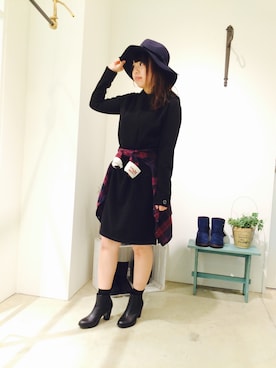 「AS KNOW AS PINKY（アズノゥアズピンキー）のアイテム（帽子）」を使った、mihoさん（レディース・159cm）の秋コーディネート