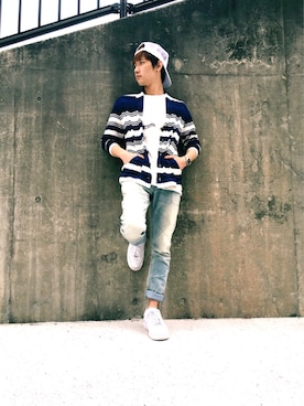 「JACKROSE（ジャックローズ）のハイパーストレッチスタンダード加工デニム（デニムパンツ）」を使った、ゆーやさん（メンズ・171cm）の春コーディネート