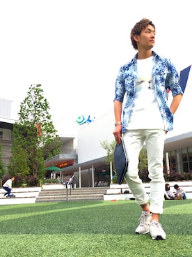 「アイテム（クラッチバッグ）」を使った、ゆーやさん（メンズ・171cm）の夏コーディネート