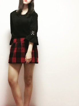 「Abercrombie&Fitch（アバークロンビーアンドフィッチ）のアイテム（スカート）」を使った、Umiさん（レディース・165cm）の秋コーディネート