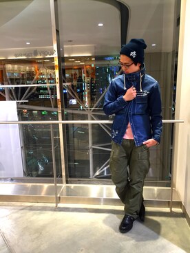 「TYPE BLUE（タイプブルー）のアイテム（デニムジャケット）」を使った、WATARUさん（メンズ・178cm）の冬コーディネート