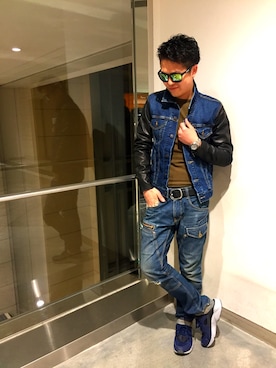 「TYPE BLUE（タイプブルー）のアイテム（デニムジャケット）」を使った、WATARUさん（メンズ・178cm）の春コーディネート