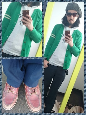 「SKOOKUM（スクーカム）のアイテム（トップス）」を使った、higerinseさん（メンズ・170cm）の冬コーディネート