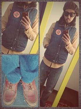 「CONEYのアイテム」を使った、higerinseさん（メンズ・170cm）の冬コーディネート