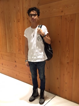 「DROP DEAD（ドロップデッド）のアイテム」を使った、Alan  Hoさん（メンズ・177cm）の夏コーディネート