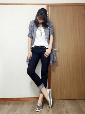 「アイテム（レインシューズ）」を使った、tsunmikaさん（レディース・172cm）の春コーディネート