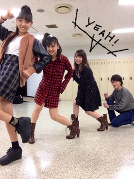「no brand（ノーブランド）のアイテム（ブルゾン）」を使った、飯窪春菜さん（レディース・160cm）の秋コーディネート