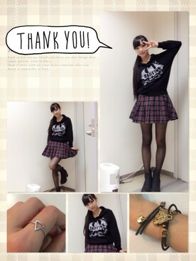 「アイテム（リング）」を使った、飯窪春菜さん（レディース・160cm・10代）の秋コーディネート