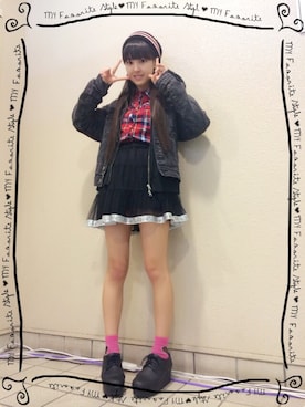 「OLIVE des OLIVE（オリーブデオリーブ）のアイテム（帽子）」を使った、飯窪春菜さん（レディース・160cm）の冬コーディネート