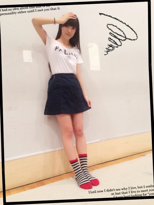 飯窪春菜 Wegoのデニムスカートを使ったコーディネート Wear