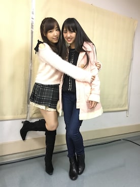 「ピンクニット」｜飯窪春菜さん（レディース・160cm）の秋コーディネート