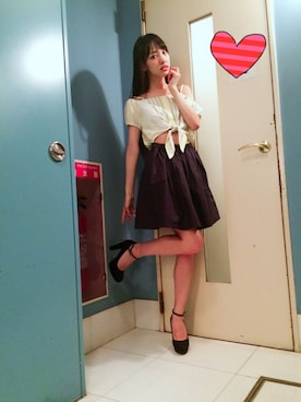 「MERCURYDUO（マーキュリーデュオ）のアイテム（ワンピース/ドレス）」を使った、飯窪春菜さん（レディース・160cm）の夏コーディネート