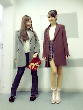「MIXXO（ミッソ）のアイテム（ジャケット/アウター）」を使った、飯窪春菜さん（レディース・160cm）の秋コーディネート
