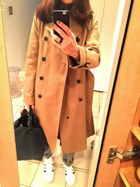 「HYKE」｜「アイテム（トレンチコート）」を使った、paristexasさん（レディース・165cm）の春コーディネート