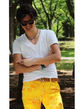 「BBQ」｜「アイテム（財布/小物）」を使った、KOKIさん（メンズ・177cm）の夏コーディネート