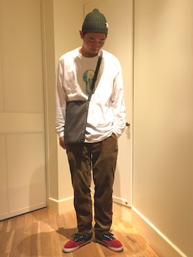 「Divinities（ディビニティ）のアイテム」を使った、Naoki Tachibanaさん（メンズ・190cm）の秋コーディネート