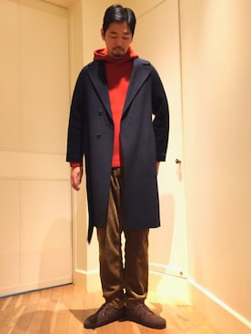 「GBS TROUSERS（ジービーエストラウザーズ）のアイテム」を使った、Naoki Tachibanaさん（メンズ・190cm）の秋コーディネート