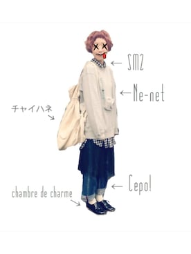 「チャイハネ（チャイハネ）のアイテム（バックパック/リュック）」を使った、やまださん（レディース・158cm）の冬コーディネート