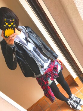 「LILWHITE.のアイテム（Tシャツ/カットソー、ホワイト系）」を使った、kancham☆さん（レディース・170cm）の春コーディネート