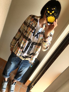 「BBQ」｜「アイテム（その他アウター）」を使った、kancham☆さん（レディース・170cm）の春コーディネート
