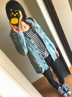 「AZUL（アズール）のアイテム（Tシャツ/カットソー、その他）」を使った、kancham☆さん（レディース・170cm）の春コーディネート