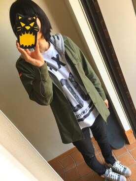 「LILWHITE.のアイテム（Tシャツ/カットソー、ホワイト系）」を使った、kancham☆さん（レディース・170cm）の春コーディネート