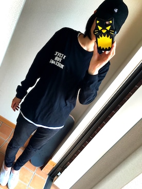 「mother（マザー）のアイテム（Tシャツ/カットソー、ブラック系）」を使った、kancham☆さん（レディース・170cm）の春コーディネート
