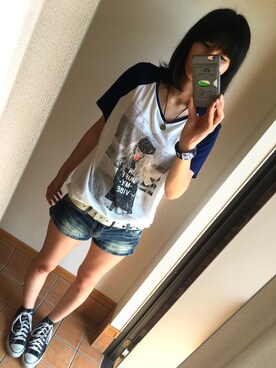 「GRL（グレイル）のアイテム（Tシャツ/カットソー、その他）」を使った、kancham☆さん（レディース・170cm）の秋コーディネート