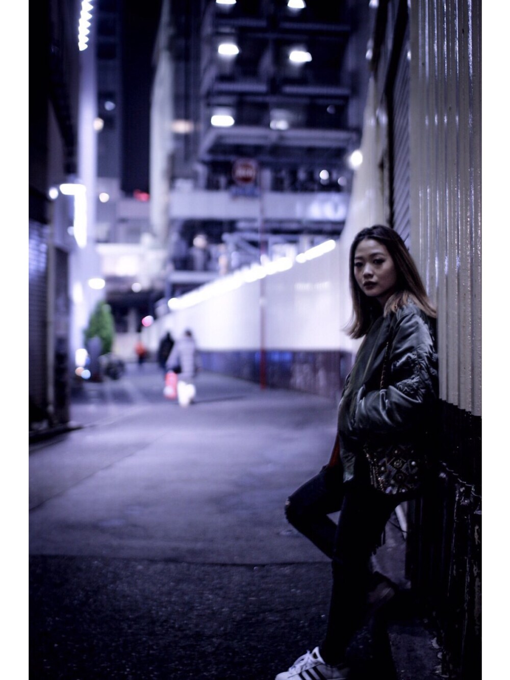 「MA-1、alpha、金沢、vintage、sneakers、adidas、superstar、ZARA、メンズライク」｜「ALPHAのアイテム（ミリタリージャケット、グリーン系）」を使った、あんずさん（レディース・155cm）の冬コーディネートの1枚目の写真