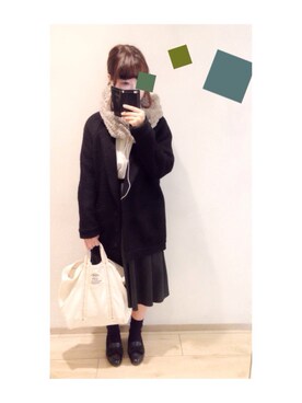 「ゆるゆる」｜「アイテム（チェスターコート）」を使った、ゆきさん（レディース・157cm）の秋コーディネート