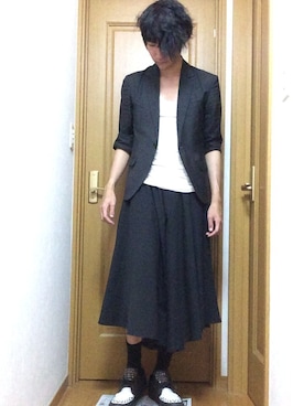 「THE TEST（ザ テスト）のアイテム（その他シューズ）」を使った、サカナカズマさん（メンズ・175cm）の春コーディネート