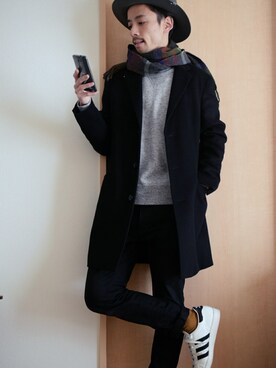 「JAMA RICO（ジャマリコ）のアイテム」を使った、KATSURAさん（メンズ・164cm）の冬コーディネート