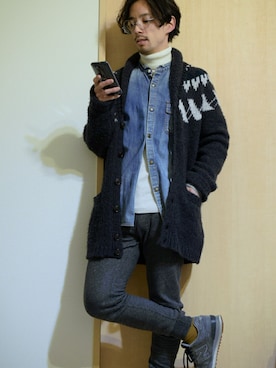 「JAMA RICO（ジャマリコ）のアイテム」を使った、KATSURAさん（メンズ・164cm）の冬コーディネート